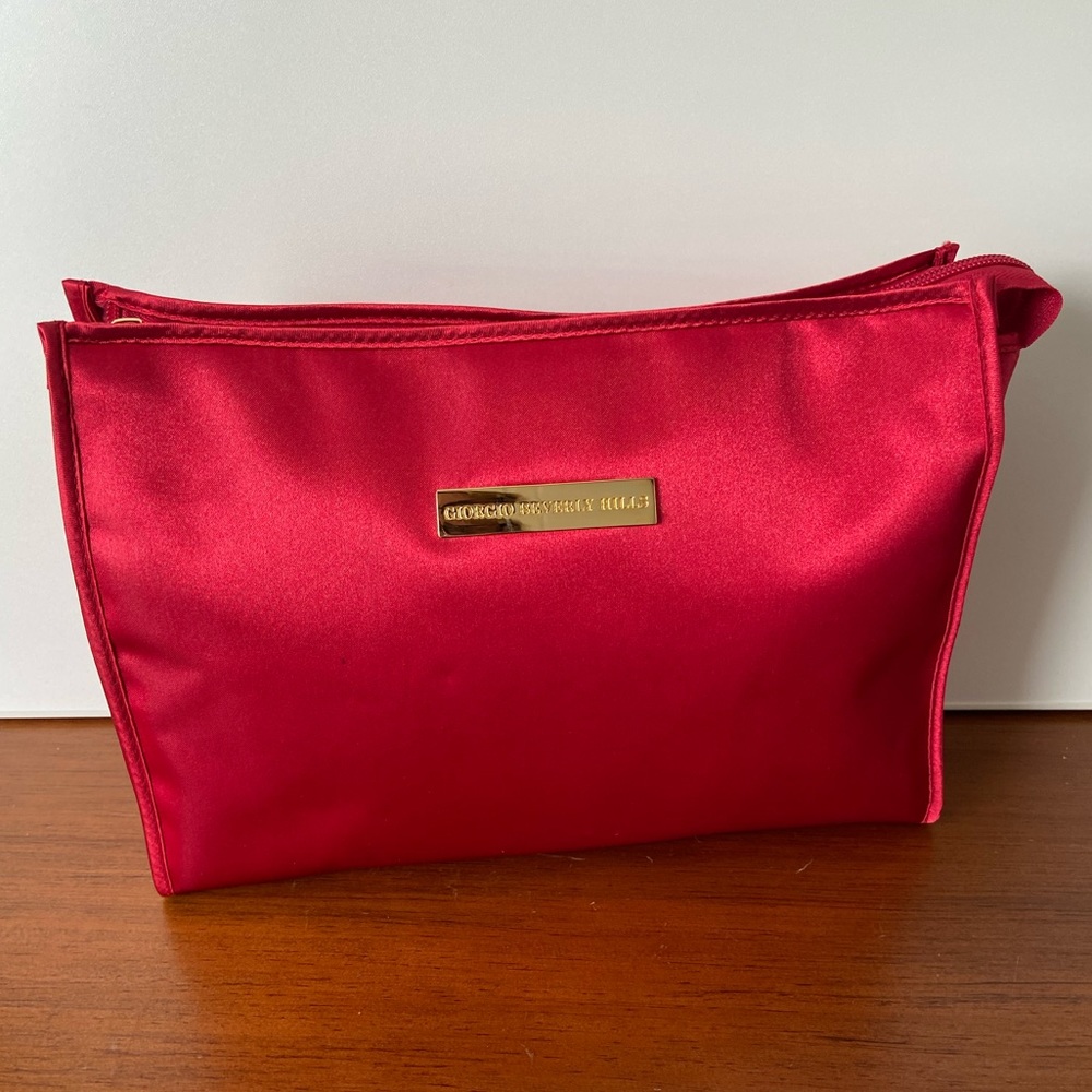 Giorgio Beverly Hills Travel Makeup & Toiletries Bag, Red